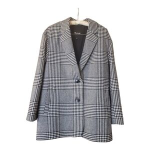 Madewell Black and White Plaid Blazer